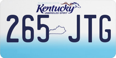 KY license plate 265JTG