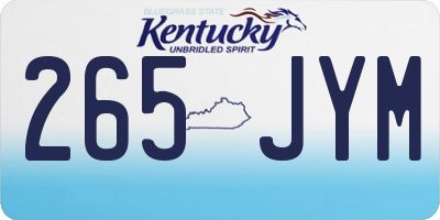 KY license plate 265JYM