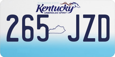 KY license plate 265JZD
