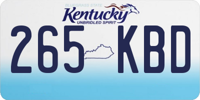 KY license plate 265KBD
