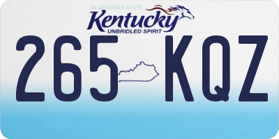KY license plate 265KQZ