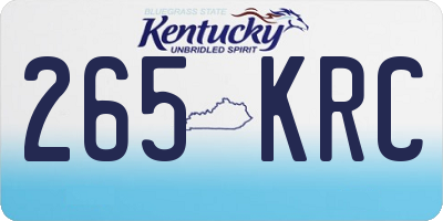 KY license plate 265KRC