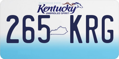 KY license plate 265KRG
