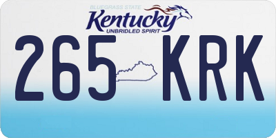 KY license plate 265KRK