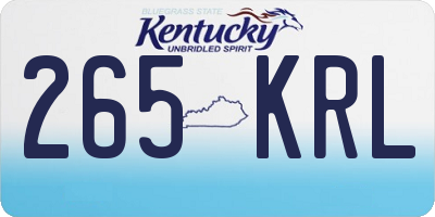 KY license plate 265KRL