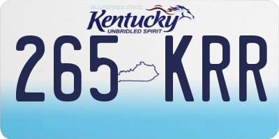 KY license plate 265KRR