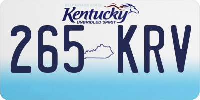 KY license plate 265KRV