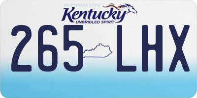 KY license plate 265LHX