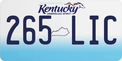 KY license plate 265LIC