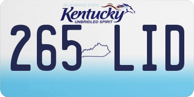 KY license plate 265LID
