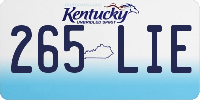 KY license plate 265LIE