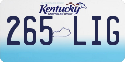 KY license plate 265LIG