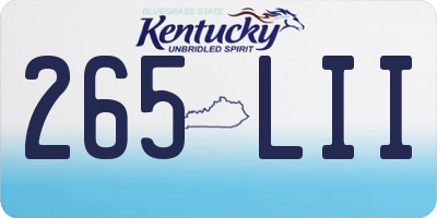 KY license plate 265LII