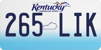 KY license plate 265LIK