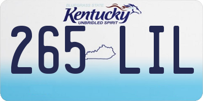 KY license plate 265LIL