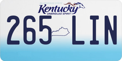 KY license plate 265LIN