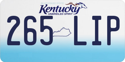 KY license plate 265LIP