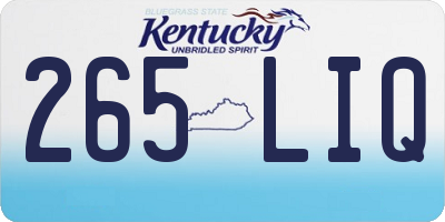 KY license plate 265LIQ