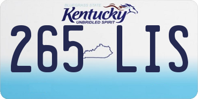 KY license plate 265LIS