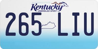 KY license plate 265LIU