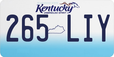 KY license plate 265LIY