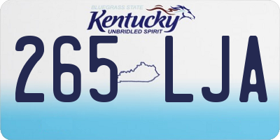 KY license plate 265LJA