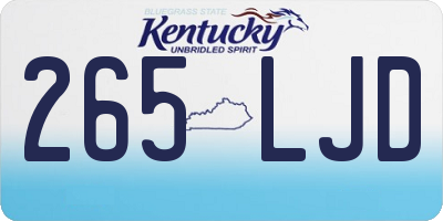 KY license plate 265LJD