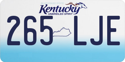 KY license plate 265LJE