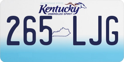 KY license plate 265LJG
