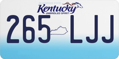 KY license plate 265LJJ