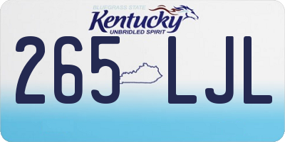 KY license plate 265LJL