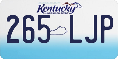 KY license plate 265LJP