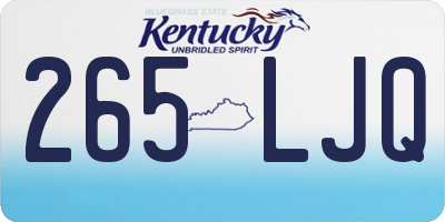 KY license plate 265LJQ
