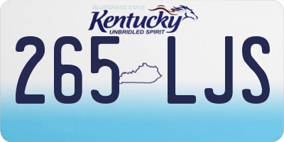 KY license plate 265LJS