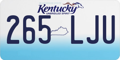 KY license plate 265LJU