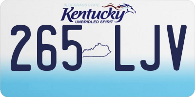 KY license plate 265LJV