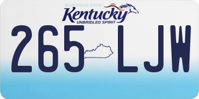 KY license plate 265LJW