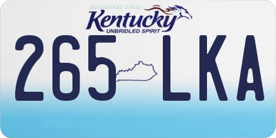 KY license plate 265LKA