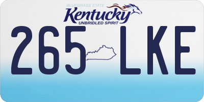 KY license plate 265LKE