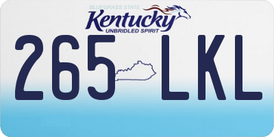 KY license plate 265LKL