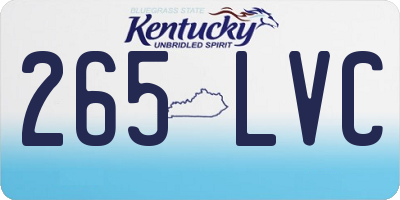 KY license plate 265LVC