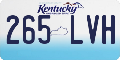 KY license plate 265LVH