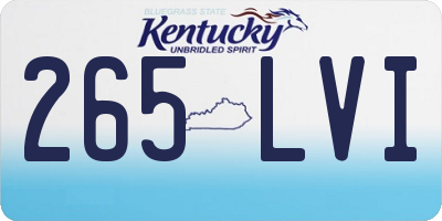 KY license plate 265LVI