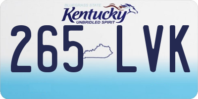 KY license plate 265LVK