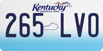 KY license plate 265LVO