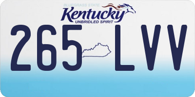 KY license plate 265LVV