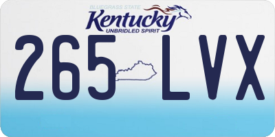 KY license plate 265LVX