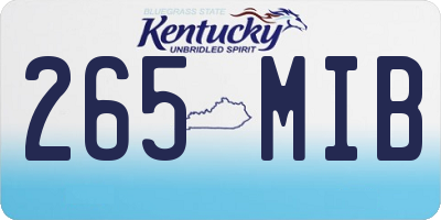 KY license plate 265MIB