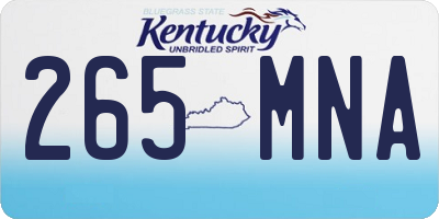 KY license plate 265MNA