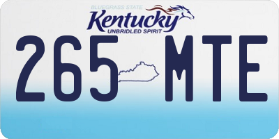KY license plate 265MTE